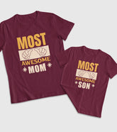 Awesome Mom and Son Unisex Half Sleeve T-Shirts (Pack of 2)